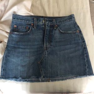 Levi’s high rise deconstructed iconic jean skirt